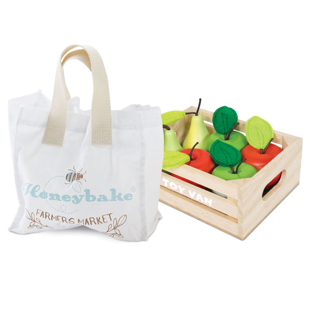 Le Toy Van Wooden Market Stall & Fruit Play Food Crate