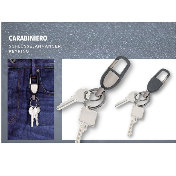 Troika Keyring Carabiniero Gunmetal KR2309GM