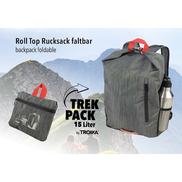 Troika Trekpack Roll Top Backpack Foldable RUC02GY