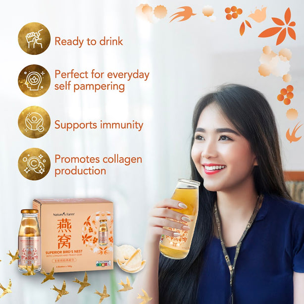 Nature's Farm® Bird’s Nest Longan Peach Gum 8% 180ml x 6s