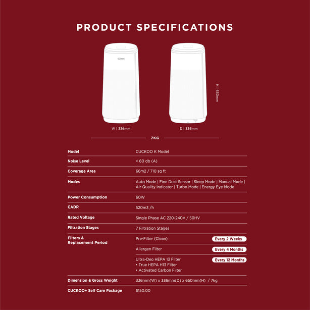 K Model Air Purifier (Free 1-Year Filters)