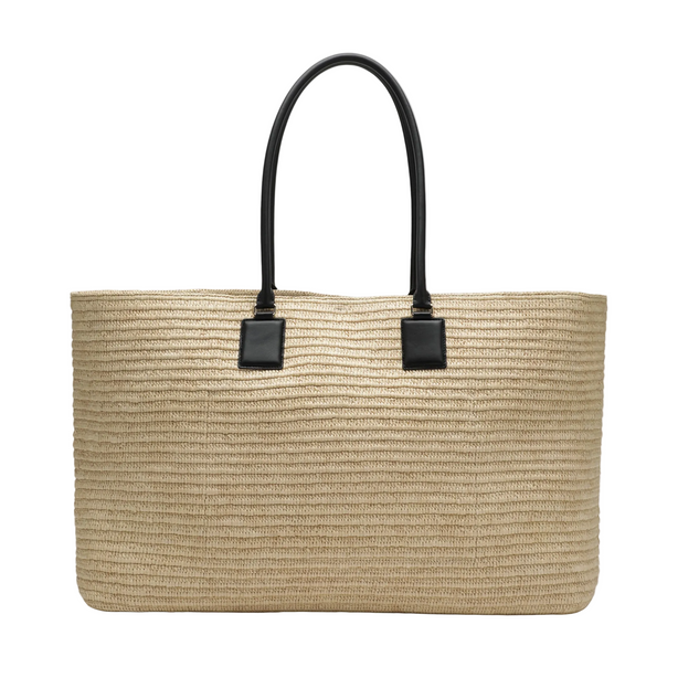 Verano XL Crochet Raffia Tote - White/Multicolor