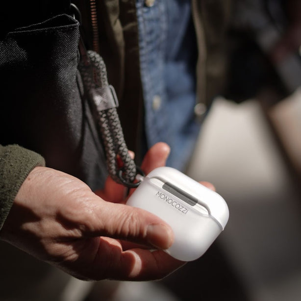 Monocozzi ESSENTIALS | Dust Proof Translucent Soft Plastic Case for AirPods Pro 1/2 with Strap
