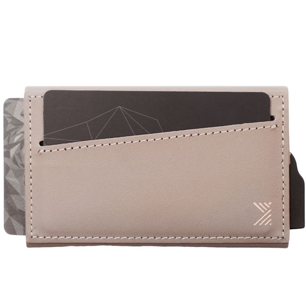 Monocozzi LUCID Refined | Biodegradable Leather Magnetic Metal Card Protector for iPhone