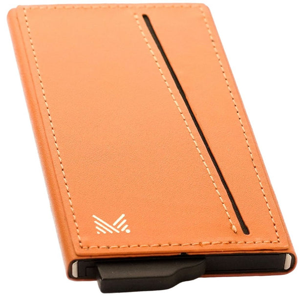 Monocozzi LUCID Refined | Biodegradable Leather Magnetic Metal Card Protector for iPhone