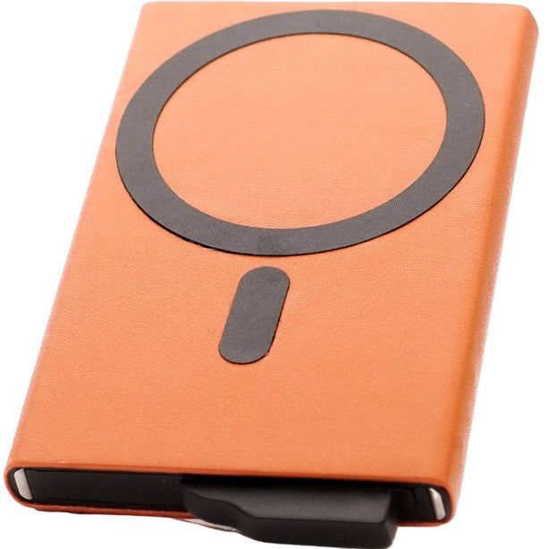 Monocozzi LUCID Refined | Biodegradable Leather Magnetic Metal Card Protector for iPhone