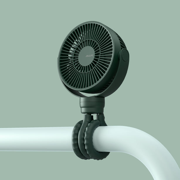 JISULIFE BabyFan LIFE1 Octopus Fan 4000mAh Portable Clip Fan 4-Speed Soft Blades Type-C Washable Cover – Green