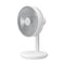 JISULIFE Table Fan LIFE7 8000mAh Oscillating Extendable Desk Fan 5-Speed Strong Wind 8m Quiet Timer Type-C Rechargeable – White