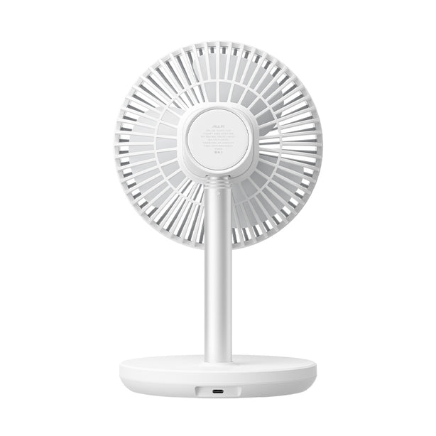 JISULIFE Table Fan LIFE7 8000mAh Oscillating Extendable Desk Fan 5-Speed Strong Wind 8m Quiet Timer Type-C Rechargeable – White