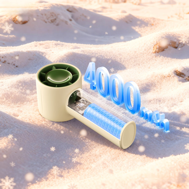 JISULIFE Handheld Fan LIFE10S Christmas Edition 5000mAh Mini Portable Fan 5-Speed Strong Wind 5.7m/s Rechargeable USB Fan with LED Display & Safety Lock