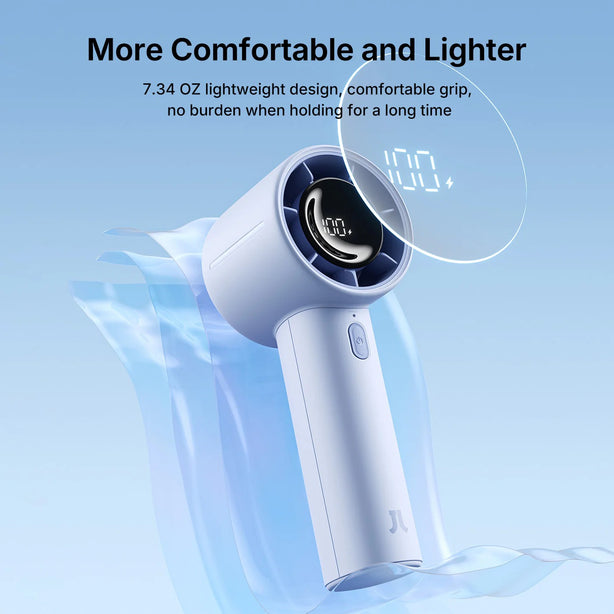 JISULIFE Handheld Fan LIFE10 4000mAh Mini Portable Fan 5-Speed 5.7m/s Strong Wind Safety Lock Compact Rechargeable – Blue