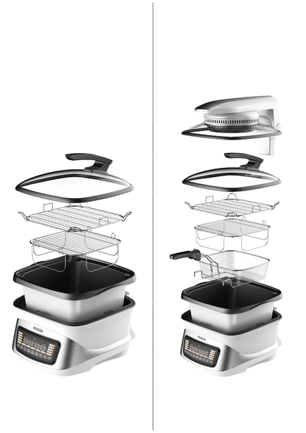Cooven All-In-One Culinary Master Complete Cooking Solution + Grill Pot Bundle