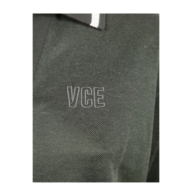 Green Short Sleeves Polo Collar Cropped Top