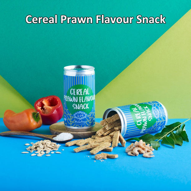 WuGuFeng Savoury Sensations of Singapore – CEREAL PRAWN FLAVOUR SNACK(65g/can) (Set of 10)