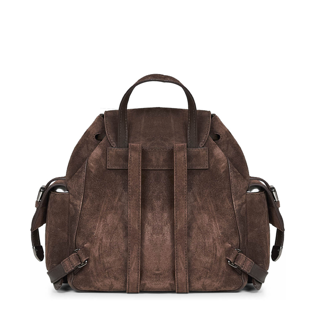 Sartorial Suede Backpacks - Brown