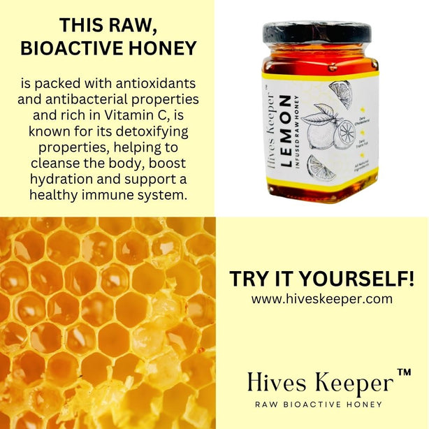 Hives Keeper Premium Lemon Infused Raw Honey - Singapore Formula 250g