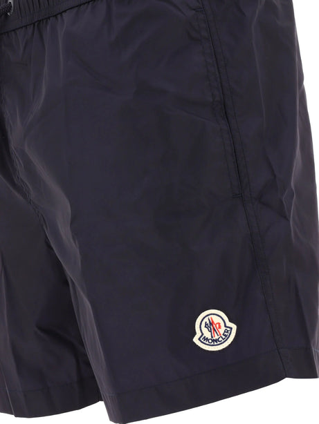 Moncler Swim shorts with logo patch - Blue