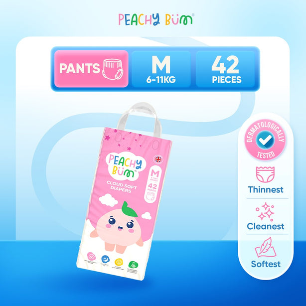 [1 Pack] Peachy Bum Cloud Soft Diaper Pants | Size M | Size L | Size XL | Size XXL