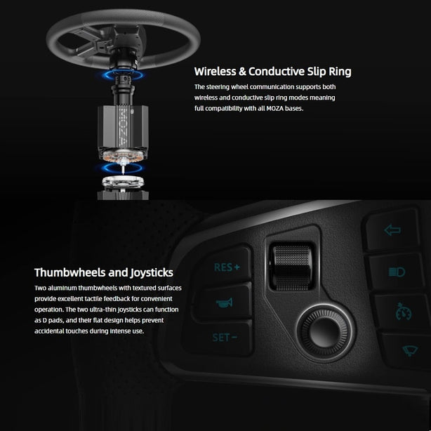 MOZA R5 Truck Driving Simulator Bundle Wheel Base + Truck Wheel + Pedals + Clamp