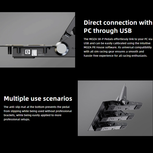 MOZA SR P 2 Pedals Load Cell Pedal Set for Sim Racing