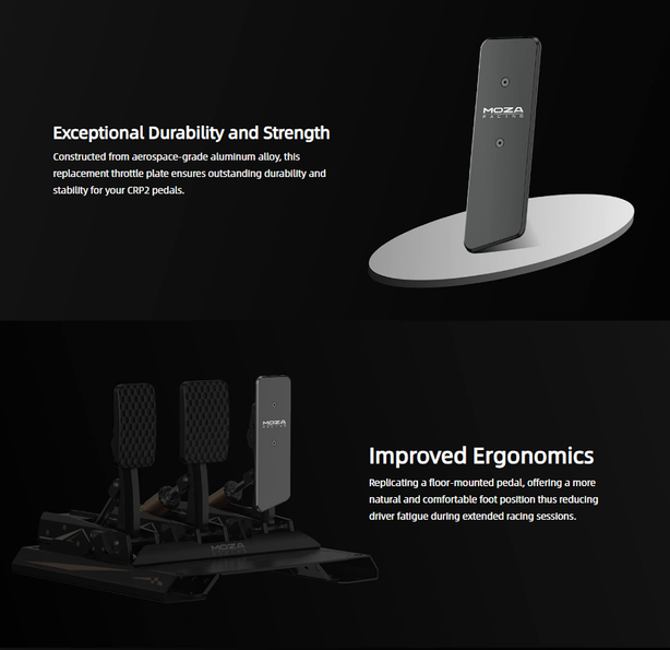 MOZA CRP2 Full Length Throttle Replacement Plate Aluminum