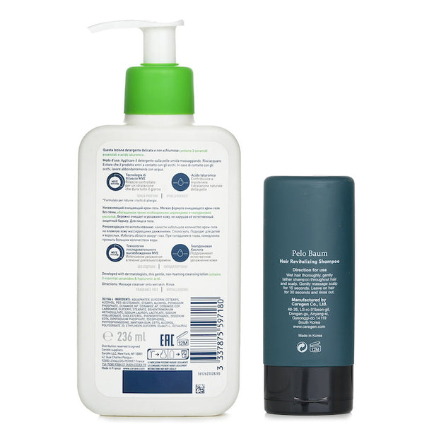 Pelo Baum Hair Revitalizing Shampoo 150ml X Cerave Hydrating Cleanser For Normal To Dry Skin (with Pump) 236ml - 2pcs