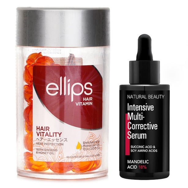Ellips Hair Vitamin Oil - Hair Vitality 50capsules X1ml X Natural Beauty Intensive Multi-corrective Serum - Mandelic Acid 18% (exp Date: 12/2025)