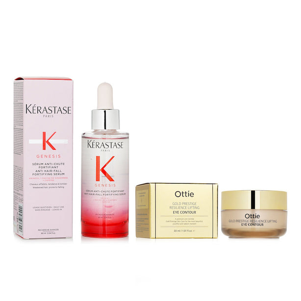 Kerastase Genesis Anti Hair-fall Fortifying Serum (weakened Hair, Prone To Falling) 90ml X Ottie Gold Prestige Resilience Lifting Eye Contour 30ml -