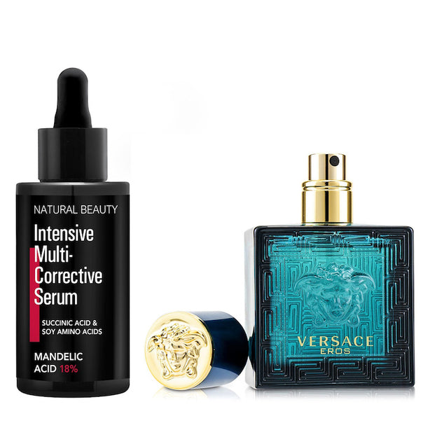 Versace Eros Eau De Toilette Spray 30ml X Natural Beauty Intensive Multi-corrective Serum - Mandelic Acid 18% (exp Date: 12/2025) 35ml - 2pcs