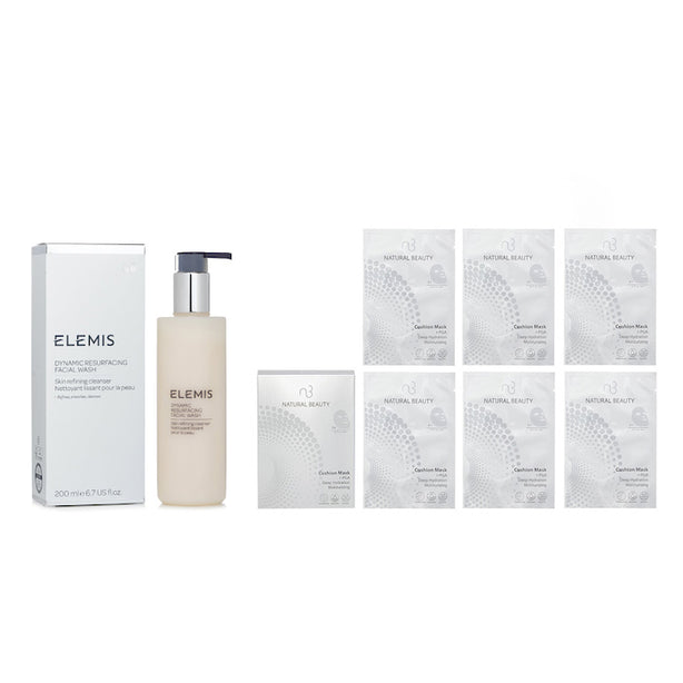 Elemis Dynamic Resurfacing Facial Wash 200ml X Natural Beauty R-pga Deep Hydration Moisturizing Cushion Mask (exp Date: 01/2026) 6x 20ml - 2pcs