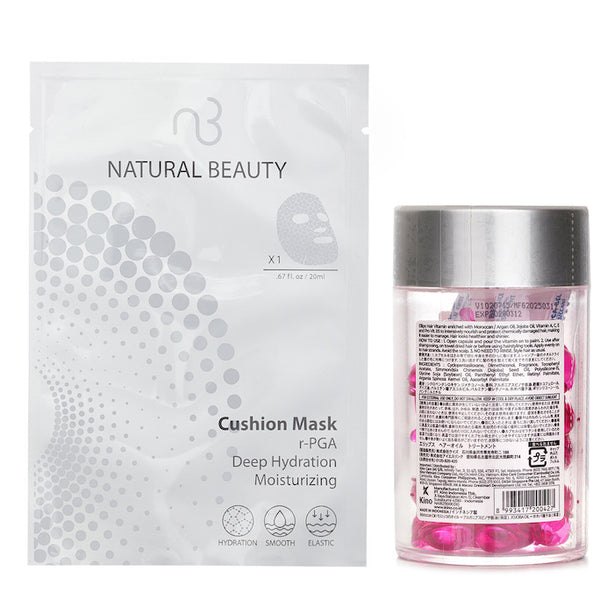 Ellips Hair Vitamin Oil - Hair Treatment 50capsules X1ml X Natural Beauty R-pga Deep Hydration Moisturizing Cushion Mask (exp Date: 01/2026) 6x 20ml