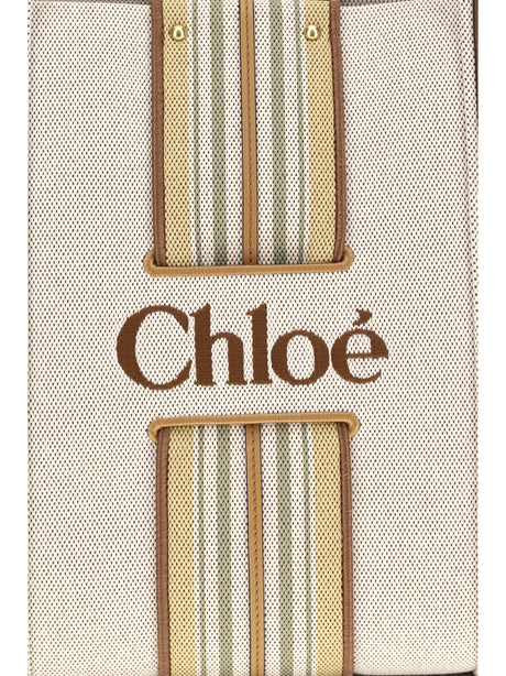 Chloé Woody Loop canvas Tote Bag - Pure Brown