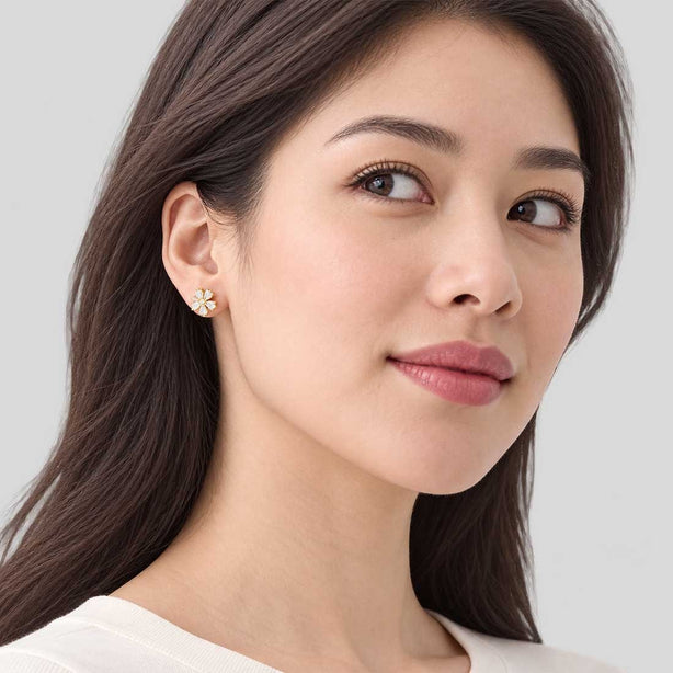 KATE SPADE You're A Gem Flower Studs Clear/Gold RS-KO969