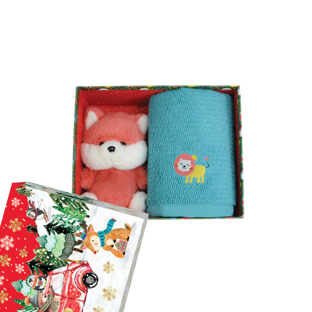 The Gang The Rangers Series The Ruffz Premium Cotton Bath Linen X'mas Gift Set, 1 Piece Sports Bath Towel With 1 Piece Animal Plush