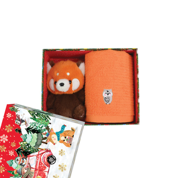 The Gang The Rangers Series The Ruffz Premium Cotton Bath Linen X'mas Gift Set, 1 Piece Sports Bath Towel With 1 Piece Animal Plush