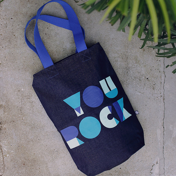 You Rock Denim Tote Bag