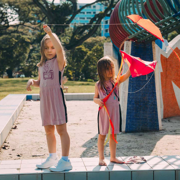 Purrcast! Hoodie Kids Pink Dress