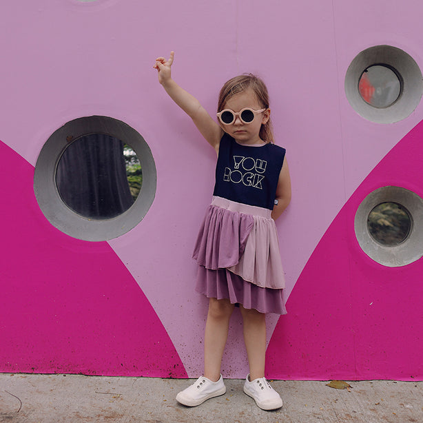 You Rock Pink Denim Kids Dress