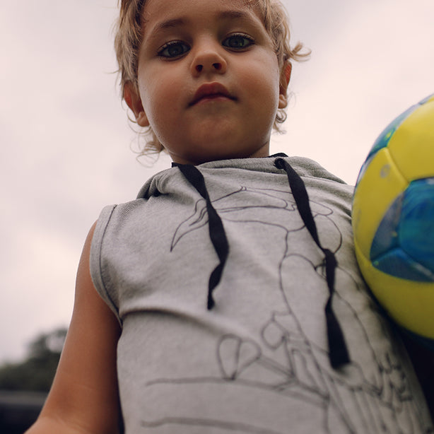 Hornbill Hoodie Kids Sleeveless Top