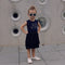 You Rock Black Denim Kids Dress