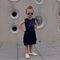 You Rock Black Denim Kids Dress