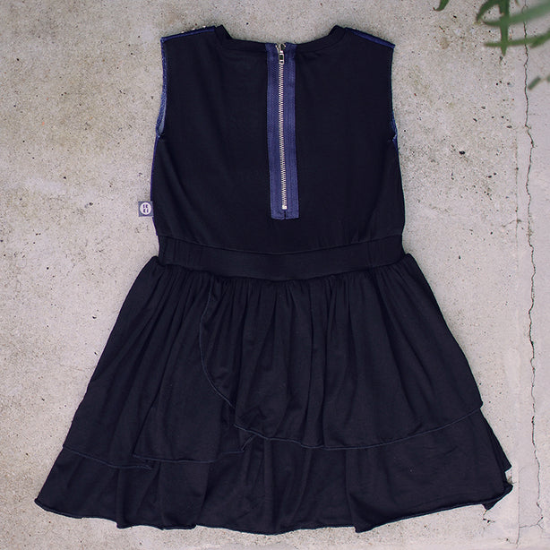 You Rock Black Denim Kids Dress