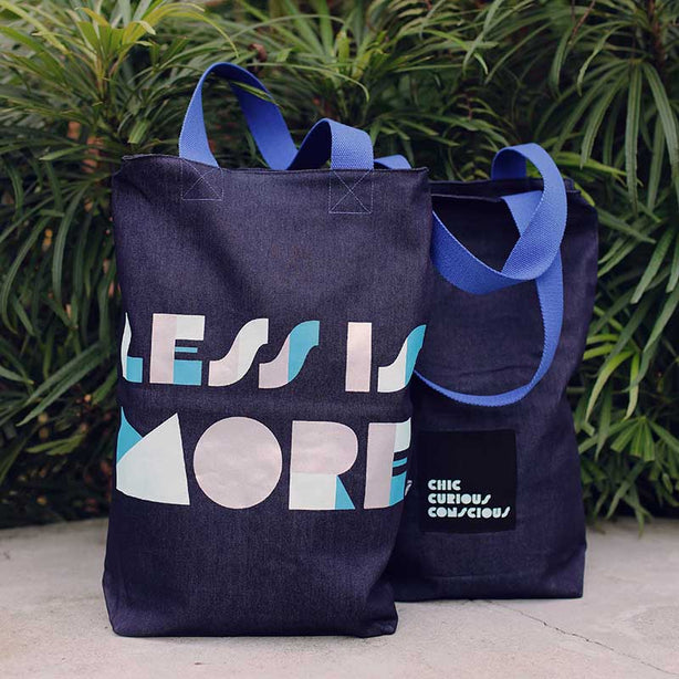 Less is More Denim Tote Bag