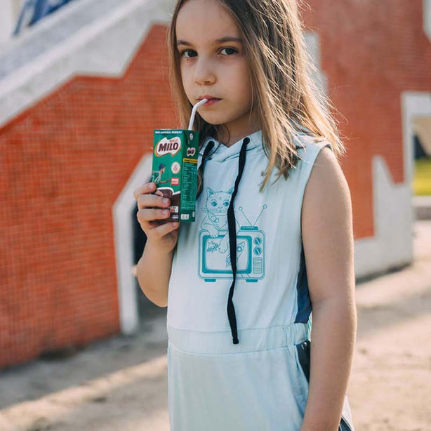 Purrcast! Hoodie Kids Mint Dress