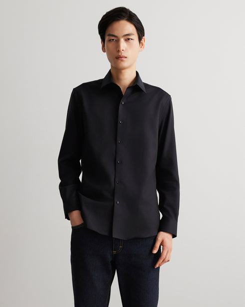 Alexander & Sons, Black Twill, Long Sleeve Shirt