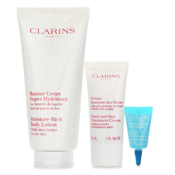 Perfect Hydration Body Set: Super Hydrating Body Balm 200ml+youthful Hand Cream 30ml+hydra Essentiel Reparing Lip Balm 3ml - 3pcs