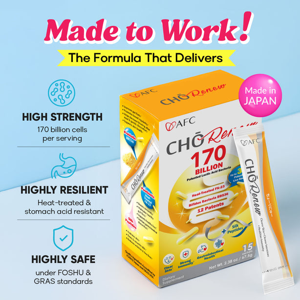 AFC Cho Renew 170 Billion Live Probiotics for Clear Skin Healthy Gut & Immune Health