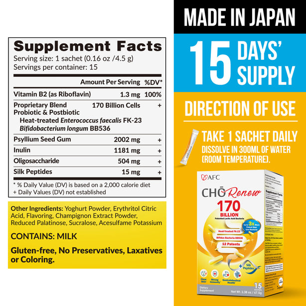 AFC Cho Renew 170 Billion Live Probiotics for Clear Skin Healthy Gut & Immune Health