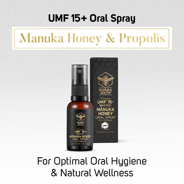 Manuka South Oral Spray with Manuka Honey Propolis 30ml for Cough Sore Throat Ulcer