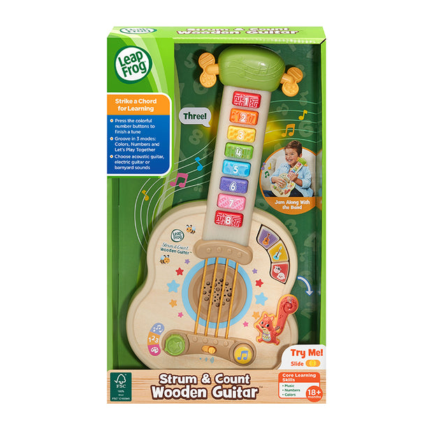 LeapFrog Strum and Count Wooden Guitar |Musical Toy | Wooden Toy | Learning Toy